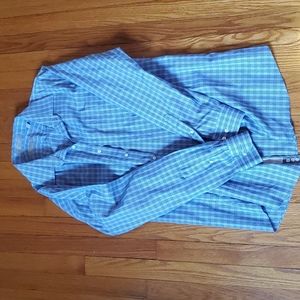 Blue and white button down